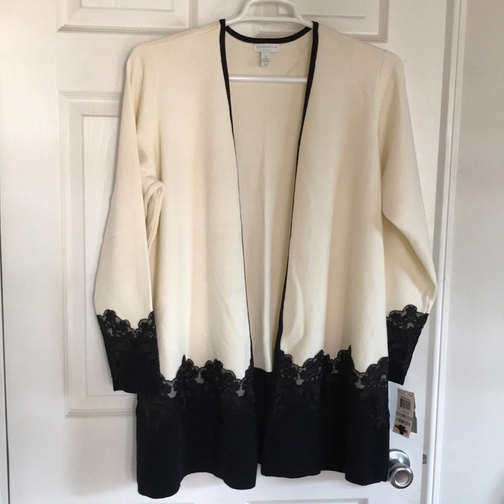 Cream & Black Cardigan
